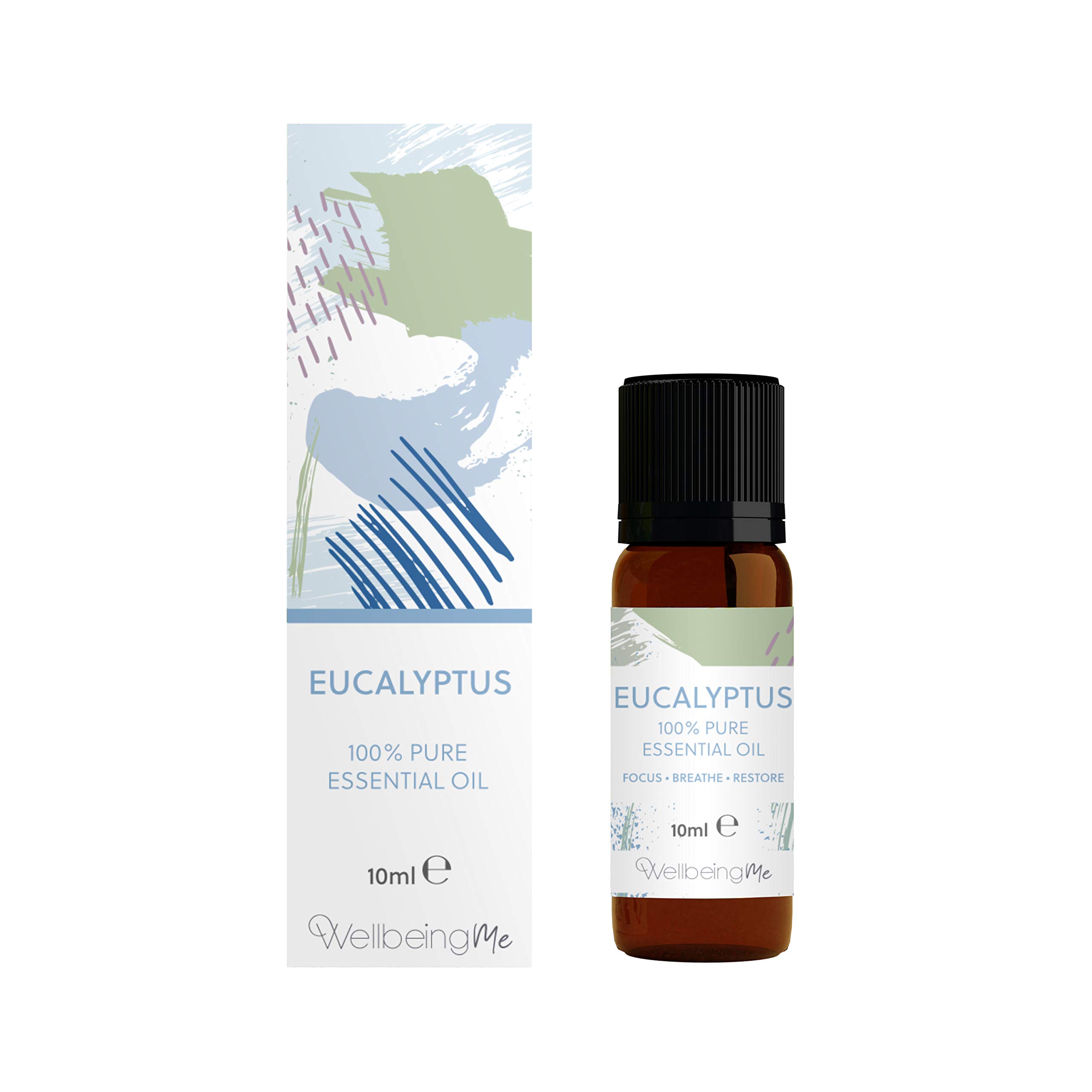 WellbeingMe Eucalyptus Pure Essential Oil 10ml | A Natural Decongestant - Ideal for Colds & Flu
