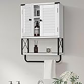 HOKYHOKY Bathroom Medicine Wall Cabinet, Bathroom Hanging Storage Cabinets with Louver Doors, Medicine Cabinet Organizer Wall