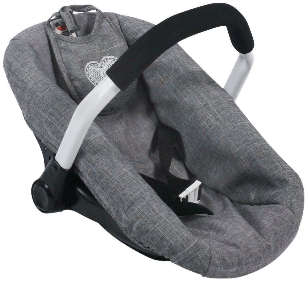 Bayer Chic 2000 708 76 Car Seat for Baby Dolls, Jeans Grey, 50 cm