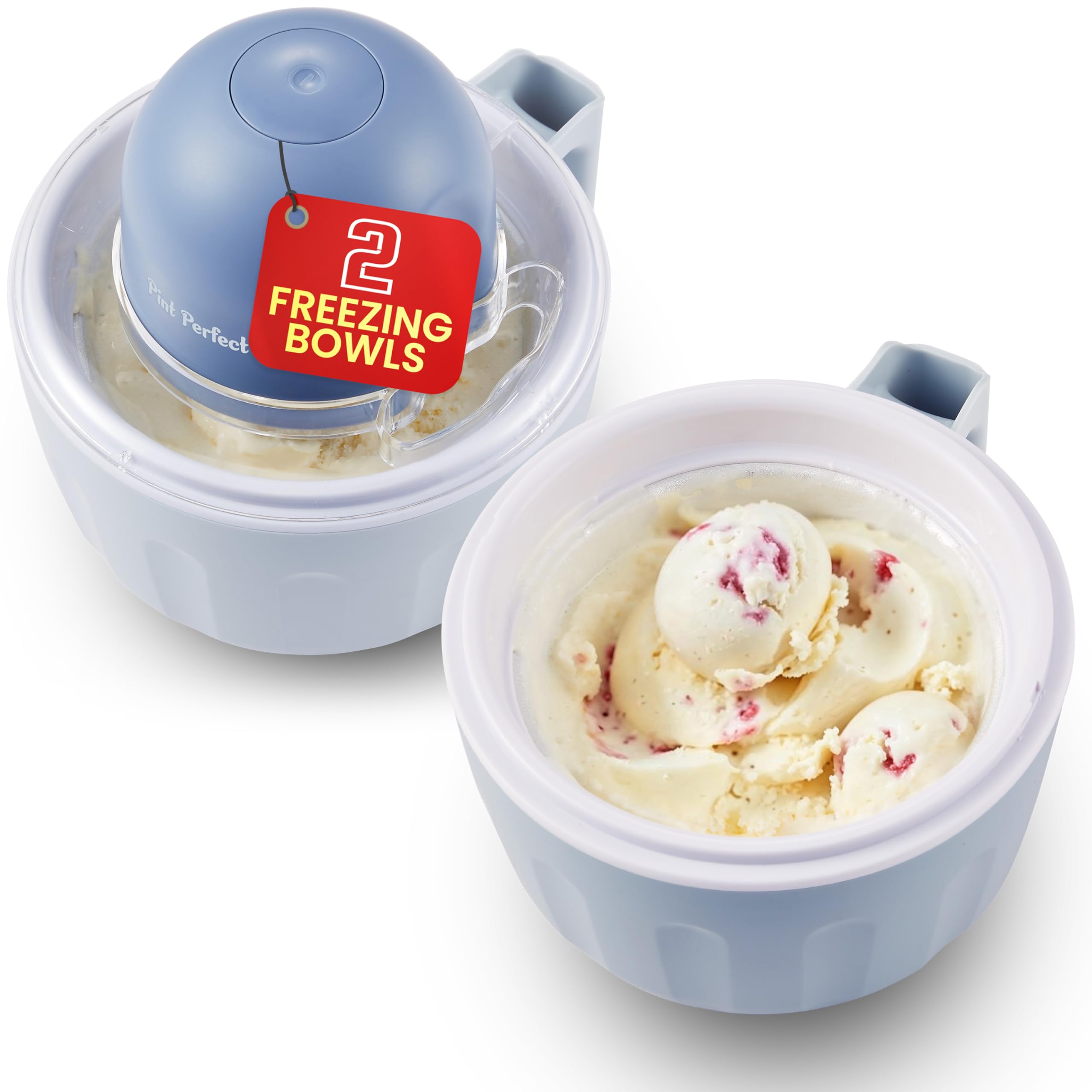 Photo 1 of (USED/FAIR) Americana by Elite Pint Perfect™ EIM1205DB Ice Cream Maker, 2 x 1 Pint Capacity Dual Freezing Bowls, Frozen Yogurt, Sorbet, Gelato, Periwinkle