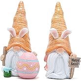 Hodao Easter Gnomes Bunny Doll Decor - Resin Home Ornaments Table Decor Valentines Gifts (Radish Gnome)