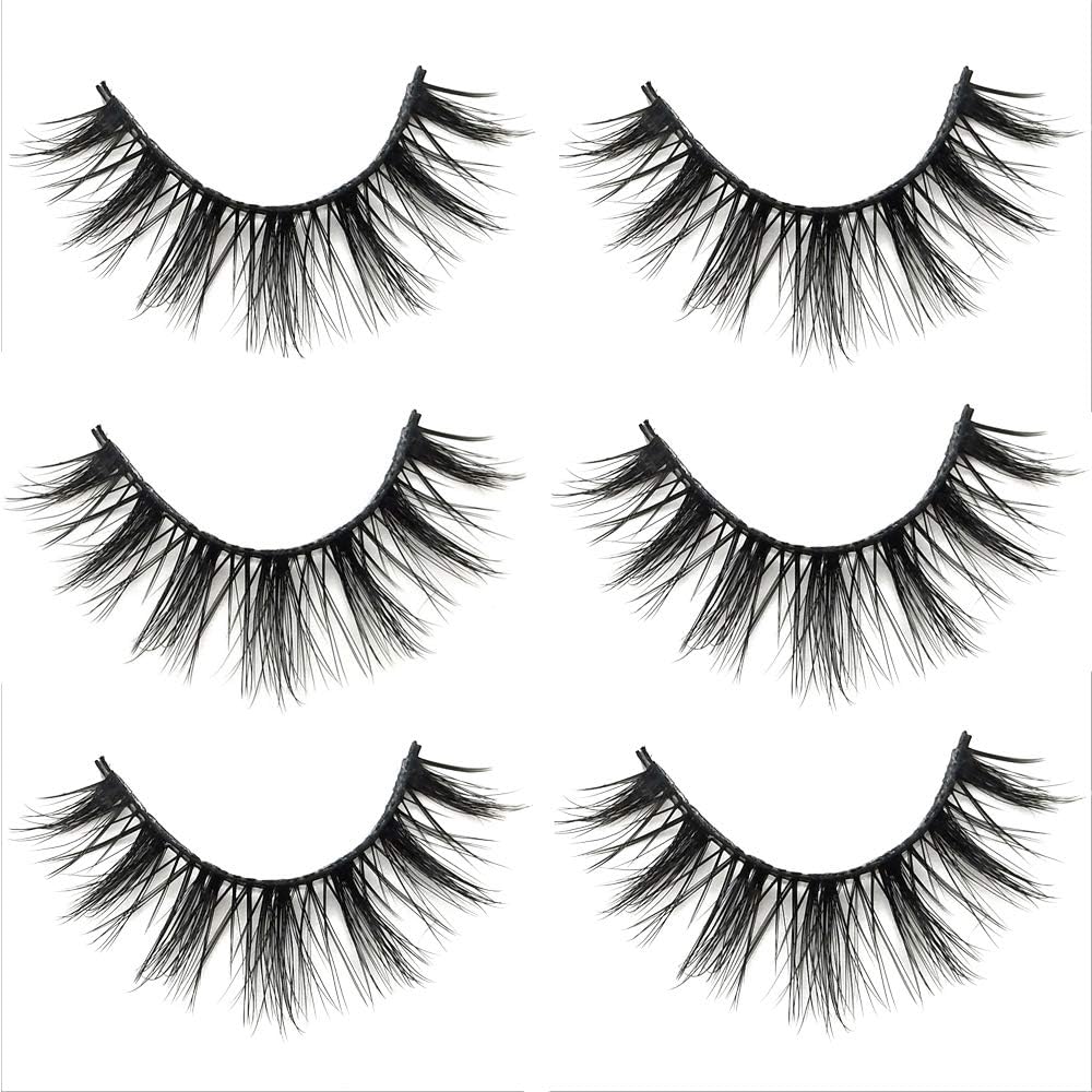 VGTE 3 Pairs False Eyelashes Extension Synthetic Fiber Material 3D Long Lashes Reusable Cruelty-Free Fake Eyelash