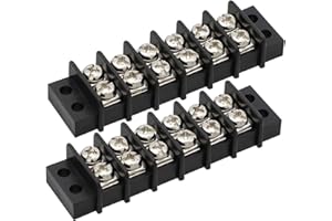 MGI SpeedWare 6 Circuit Double Screw Terminal Junction Block 300V/20A, Row Barrier Strip (2-Pack)