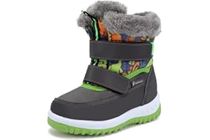 FANTURE Winter Snow Boots for Boy and Girl Outdoor with Fur Lined(Toddler/Little Kids)