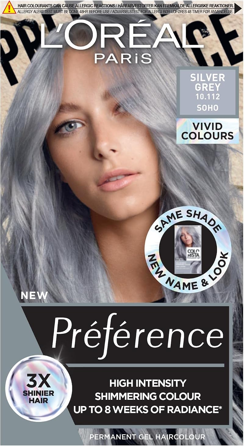L'Oréal Paris Preference Vivids Silver Grey 10.11 Permanent Hair Colour 1 pack
