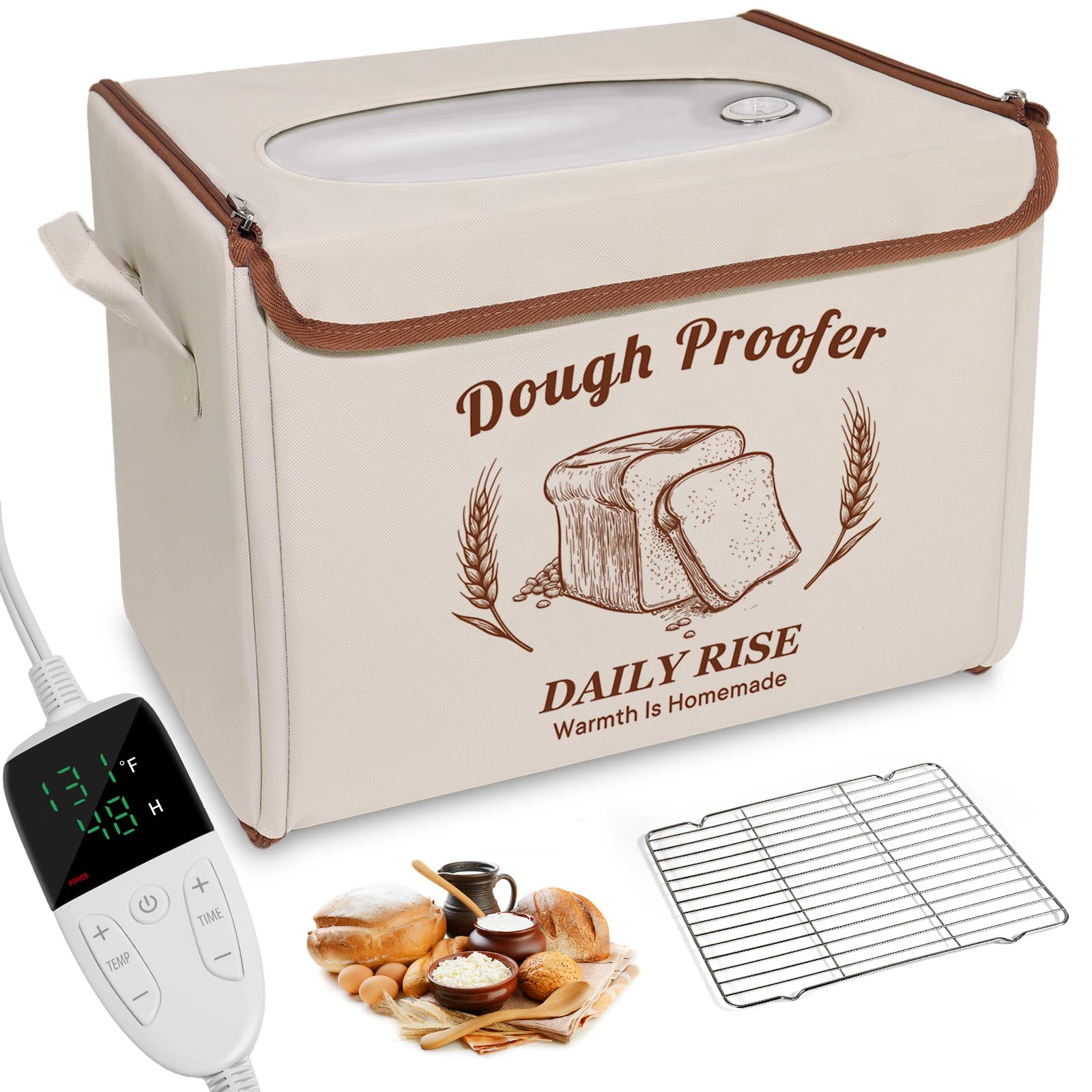 Photo 1 of Folding Bread Proofing Box - Foldable Dough Proofer Boxs, with 6-speed 50-131? Temp Control & 9-speed 48H Timer, Fermentation box for Sourdough, Pizza, Yogurt, Kombucha