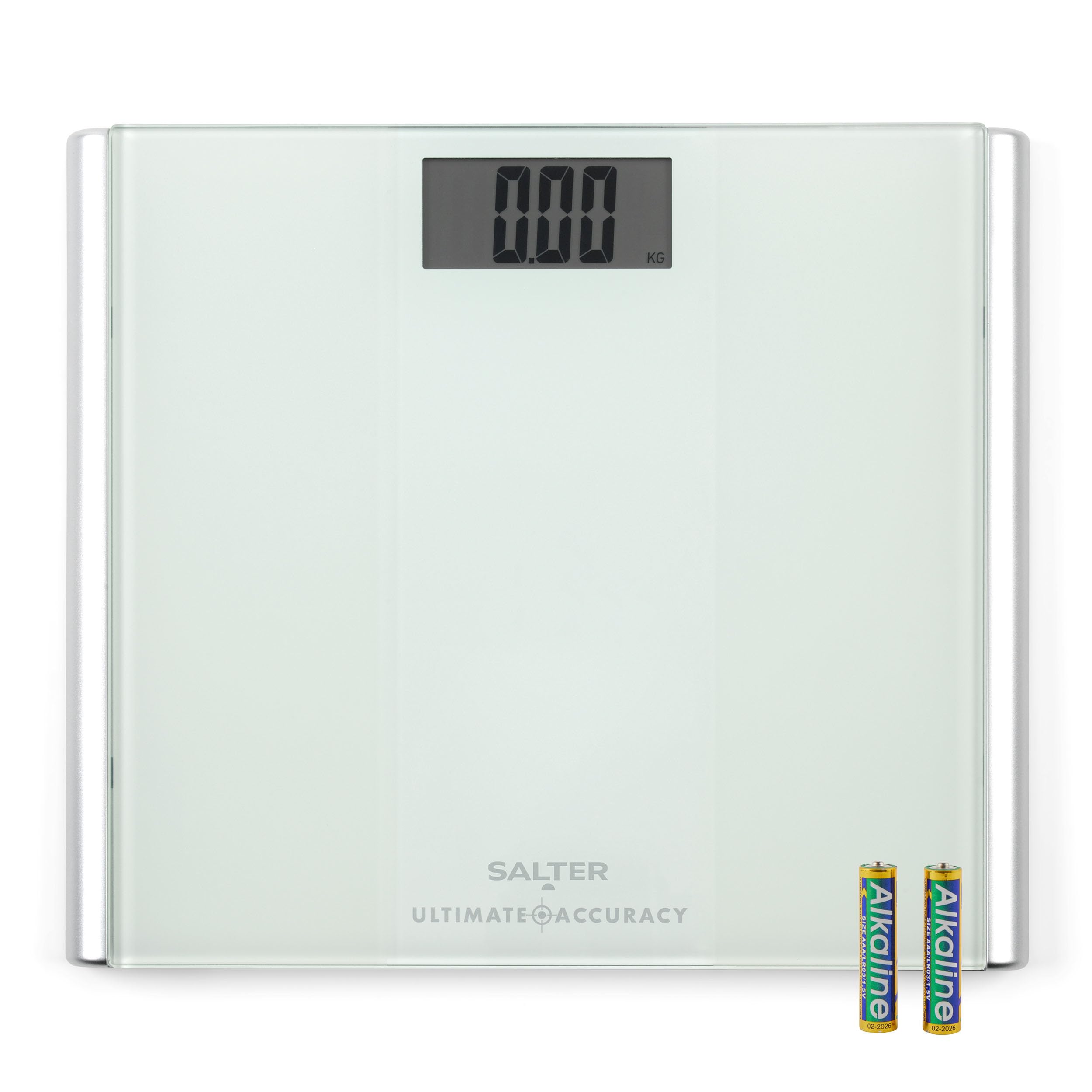 Salter Ultimate Accuracy Bathroom Scale – Digital Bodyweight, Body Fat Scale, 180kg/28st 3lb, 0.05kg/ 50g Precision Instant Readings, LCD Easy To Read Display, Includes Carpet Feet & Batteries