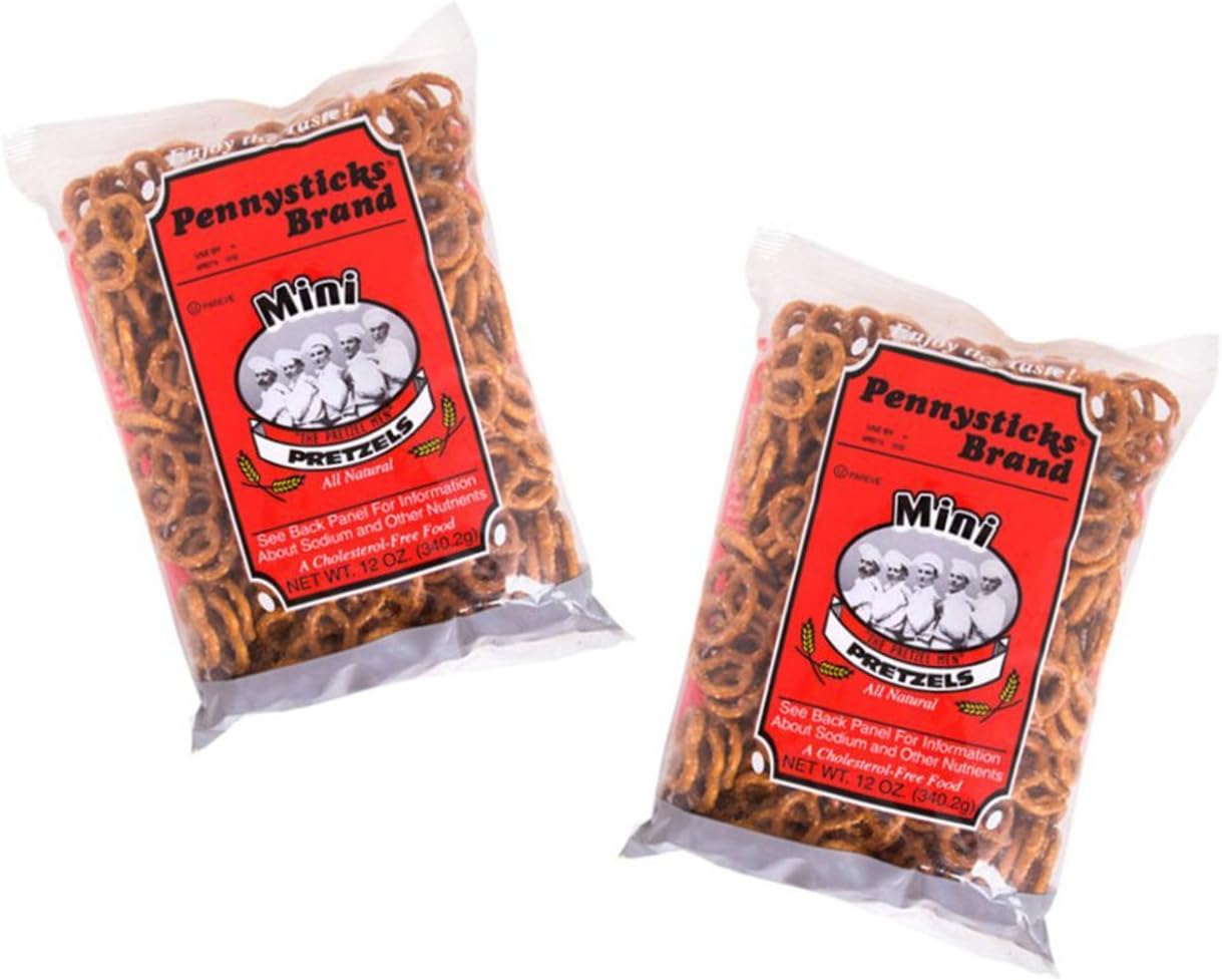 Pennysticks Brand Mini Pretzel Twists (Pack of 2 X 12 Oz Each)