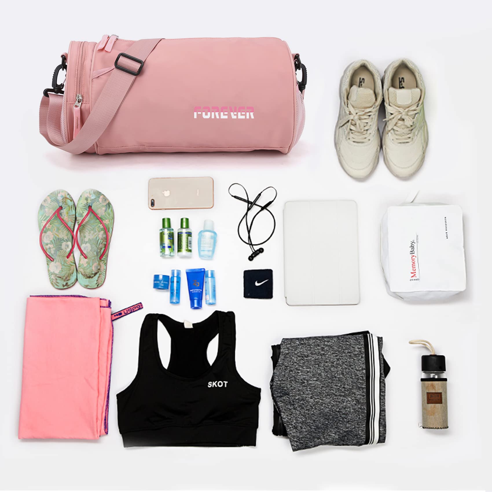 Small Sports Gym Bag for Women with Wet Pocket Waterproof, Workout Bags for Gym Women,Exercise Beach Yoga Dance Bag