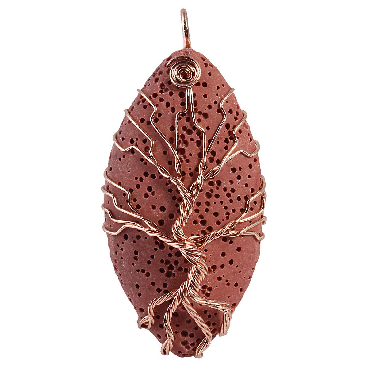 KYEYGWO Stone Tree of Life Necklace for Women and Men, Handmade Copper Wire Wrapped Pendant Jewelry