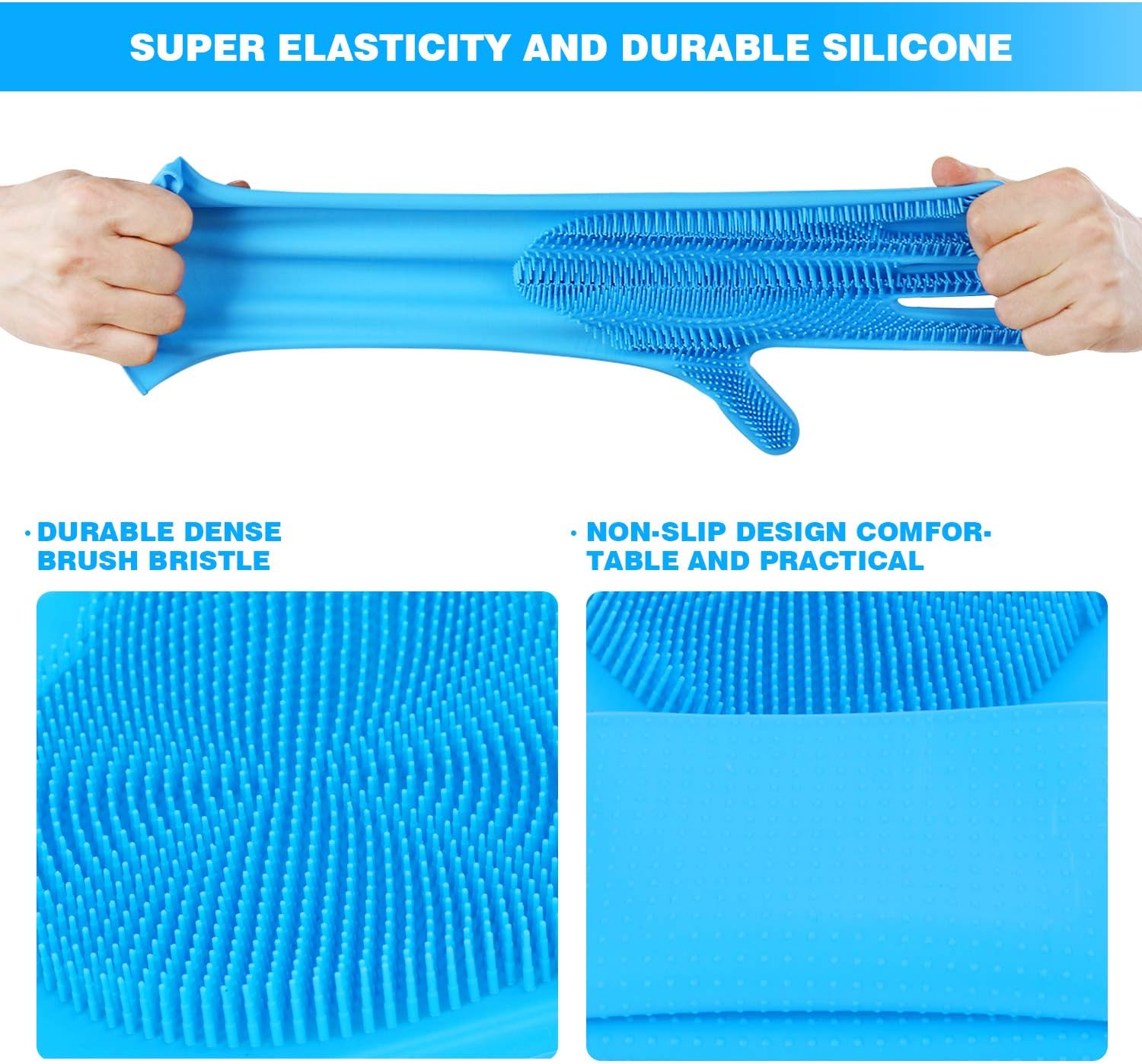 Pecute Pet Grooming Gloves, Heat Resistant Silicone Gloves with High-Density Teeth - Image 4