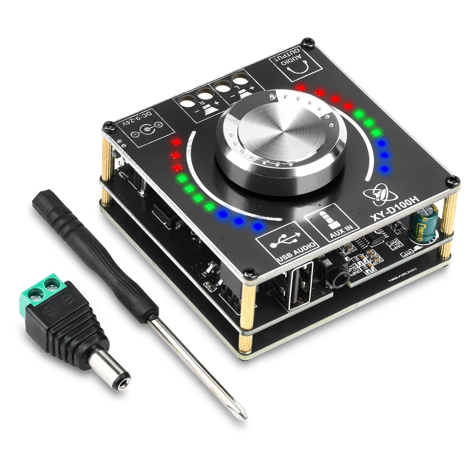 Photo 1 of 100W+100W 1001B Bluetooth Amplifier Board,Aideepen 100W Mini Mono AMP Module TPA3116 Amplifier BT 5.1 DC9-24V BT/AUX/USB Input for DIY Wireless Speakers