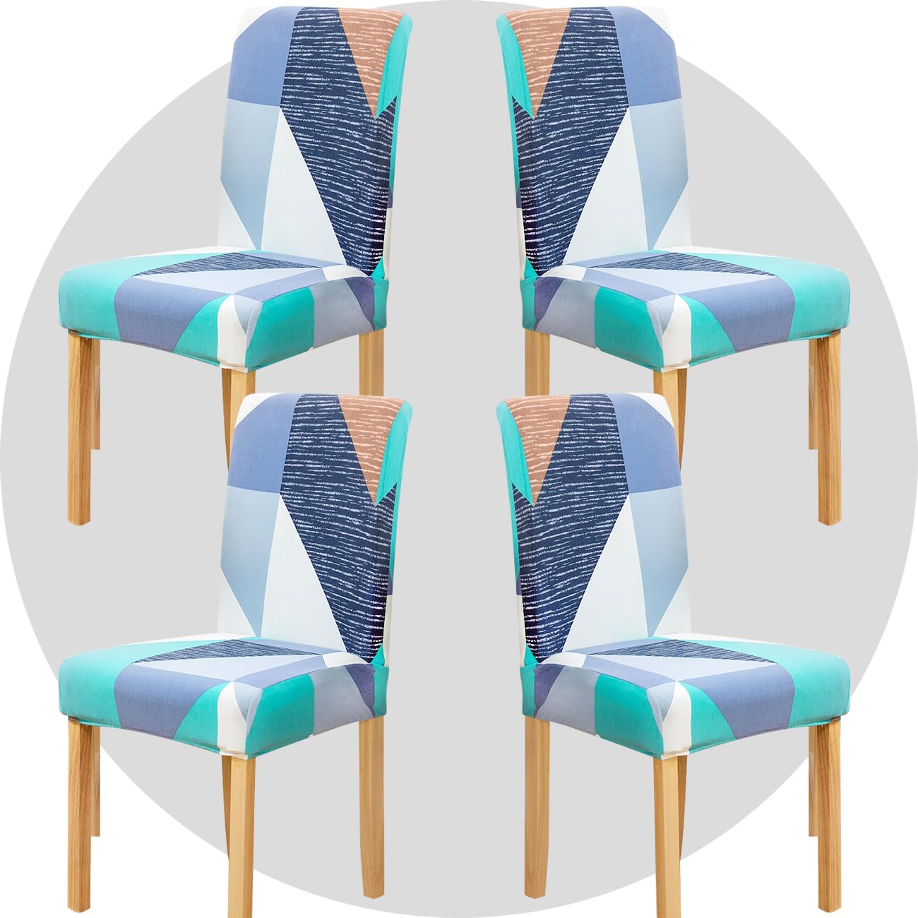 TOMMO Dining Room Chair Covers Set of 4, Stretch Removable Washable Spandex Dining Chair Slipcovers Protectors, Kitchen Chair Covers for Dining Room Party Hotel Ceremony Banquet(Nordic Memory)