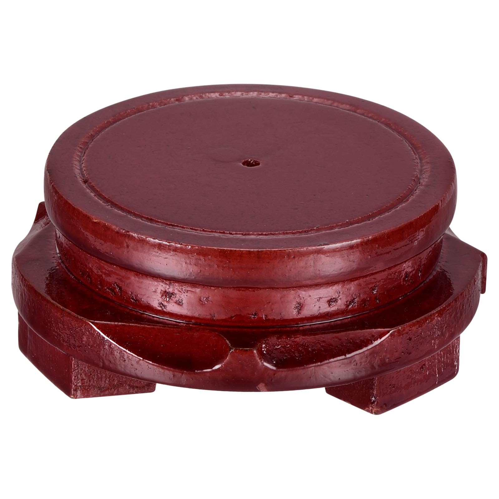 PATIKIL Planter Display Stand, 3.5 Inch Dia Round Bonsai Base Imitation Wood Style Home Decor Display for Table Lamp Teapot Base