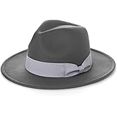 BABEYOND 1920s Fedora Hat for Men Gatsby Wide Brim Fedora Hat Felt Panama Cap with Band for Women Men