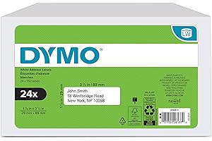 DYMO Authentic LW Mailing Address Labels DYMO Labels for LabelWriter Label Printers White 1-1/8" x 3-1/2" 24 Rolls of 350 (8400 Total)