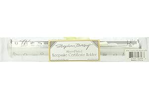 Stephan Baby Keepsake Gifts - Engraved Baby Baptismal Certificate Holder, Personalize-able, 9.5-Inch, Silver Plated