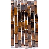 Natural Yellow Tiger Eye Rectangle Tube Beads 4x13mm 38cm/str Loose Semi Gemstone Stone Beads for Making Bracelets Necklace Earrings