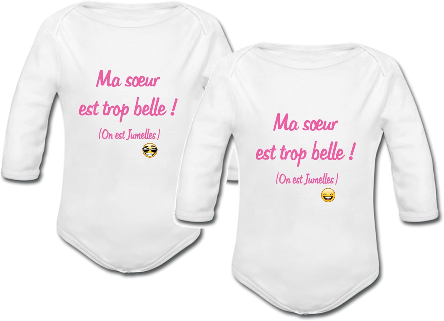 Lot 2 Body Bebe Manches Longues Humour Special Jumelles Yonacrea Bebe Garcon 0 24m Bodys Et Combinaisons Zwembaddebeemd Nl