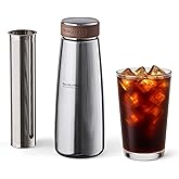 NitroPress Cold Brew Coffee Maker - Stainless Steel Home Brew Kit | Includes 200 Micron Filter Basket & Storage Cap, Brew Cof