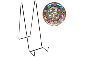 Bilillo 3 Pack 12 Inch Plate Stands for Display, Black Iron Frame Stand Plate Holders for Displaying, Small Picture Stand for