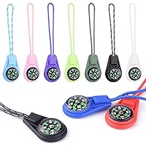 6 Boussoles Miniatures Avec Crochet - Silicone, Multicolores - Pour Enfants, Randonnée, Camping - Équipement Outdoor