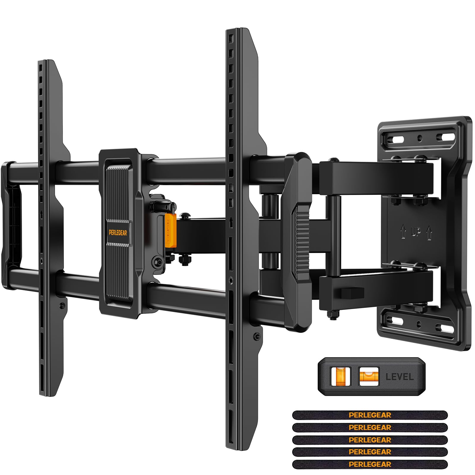 Perlegear TV Wandhalterung Schwenkbar Neigbar für 42-86 Zoll Flach & Curved Fernseher, TV Halterung max.VESA 600x400mm bis zu 60kg