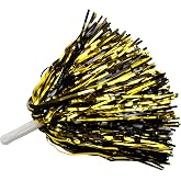 Lovecheer 24PCS/100PCS Metallic Pom Poms Cheerleading with Baton Handle | Shiny Color, Easy to Hold, for Cheerleader Girls, Sports Team, School Spirit, Dance Performance, Christmas Party Cheering