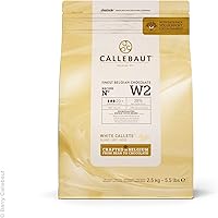 Callebaut Recipe No. W2 Finest Belgian White Chocolate With 28% Cacao, 22% Milk, 5.51 Pound
