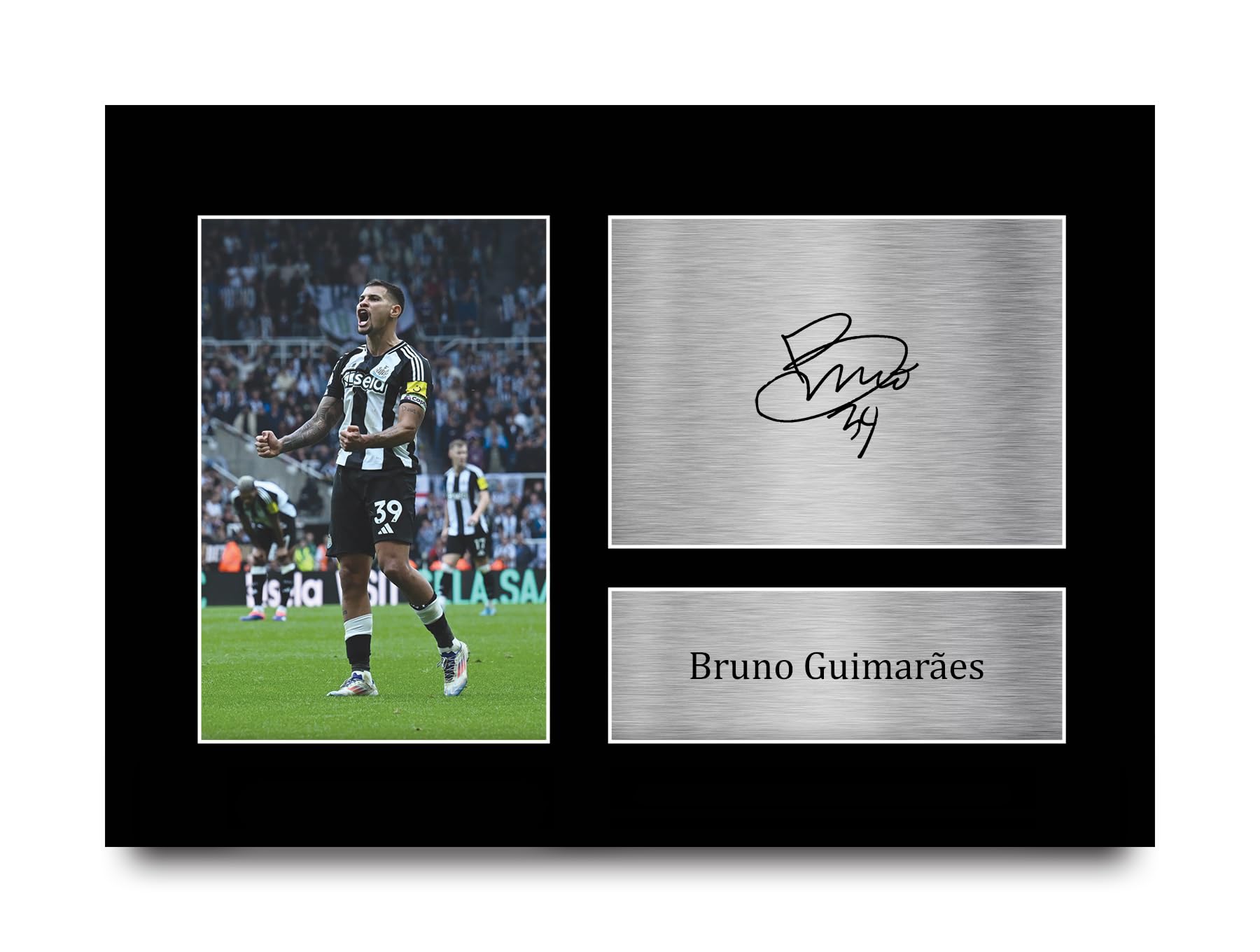 HWC Trading A4 Bruno Guimaraes Magpies Gifts Printed Signed Autograph Picture for Football Fans and Supporters - A4