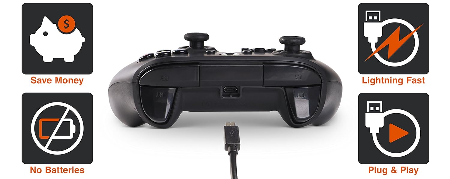 PowerA Enhanced Wired Controller for Xbox One - Black: Video Games