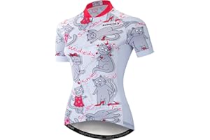 JPOJPO Women's Cycling Jersey Tops Summer Short Sleeve Full-Zip Clothing Bike Shirt