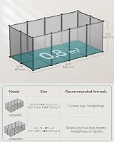 SONGMICS Pet Playpen with Floor Small Animal Enclosure 125 x 63 x 42 cm Grey view 7