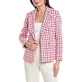 Anne Klein Womens Tweed Long Sleeve Fringe Jacket