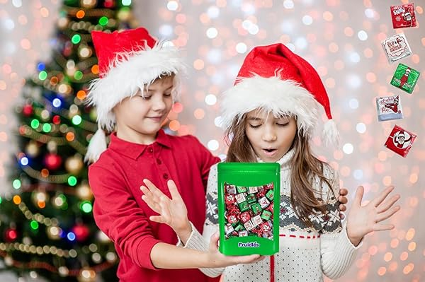 FRUIDLES CHRISTMAS ELF ON THE SHELF CHOCOLATE, MILK CHOCOLATE PARTY BAG FILLERS, INDIVIDUALLY WRAPPED FOILS, RESEALABLE BAG, DAIRY (HALF-POUND)