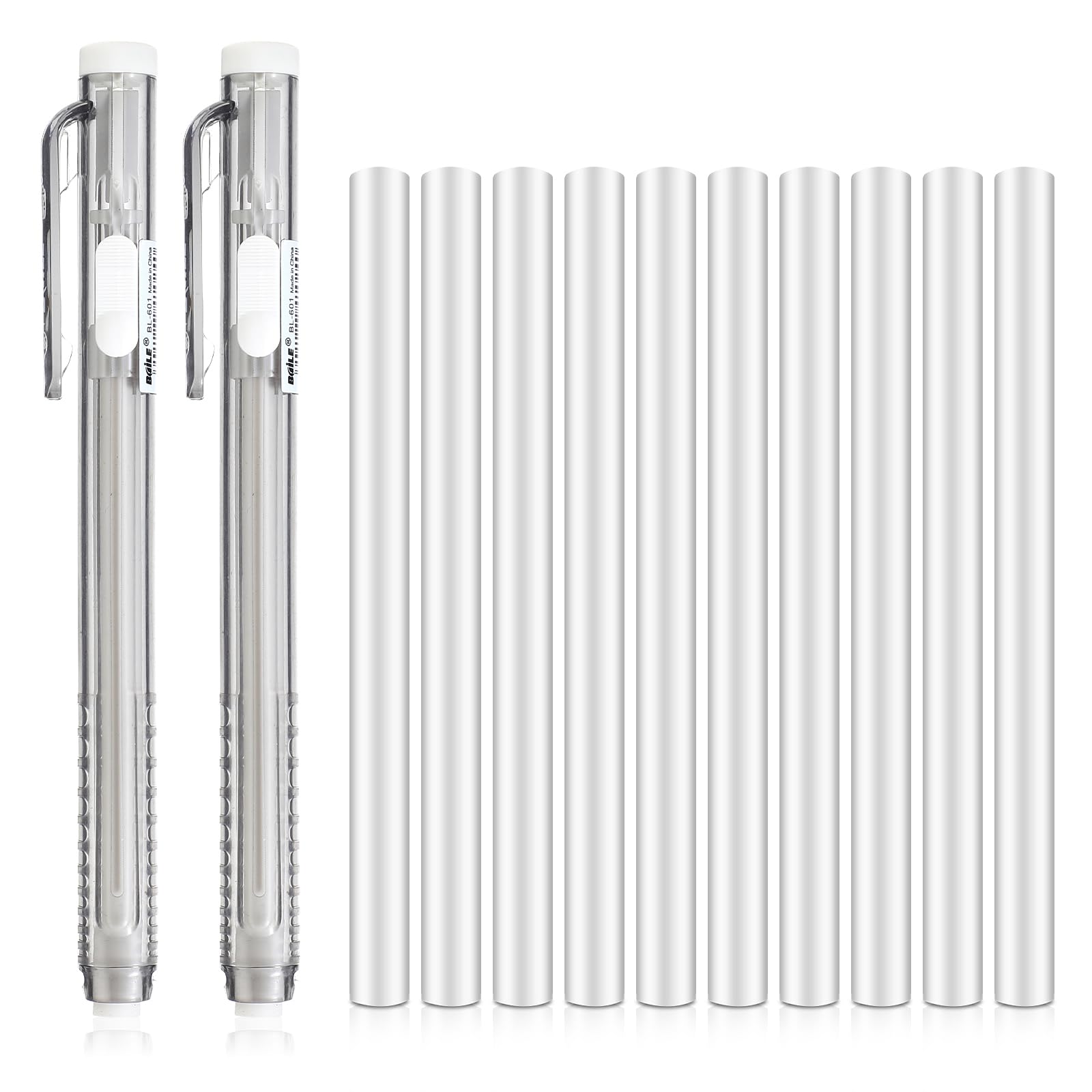 Mabor 2Pcs Eraser Pen with 10Pcs Replacement Erasers Refills Retractable Mechanical Pencil Eraser for Artists Drawing Painting for School Home Office Supplies