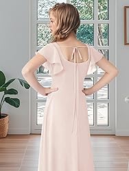 Junior Bridesmaid Dress for Wedding Ruffle Short