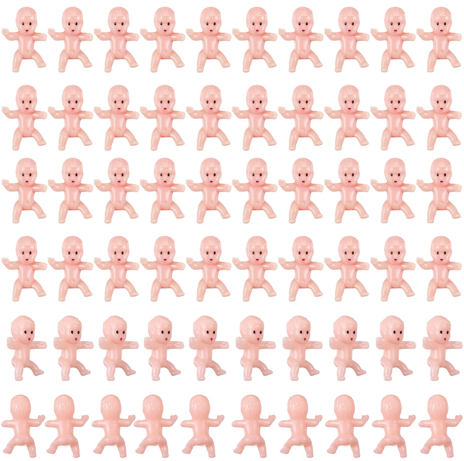 Photo 1 of ZZYFGH 60 PCS Plastic Babies for Games, 1 Inch White Mini Babies Tiny Baby for Shower Game, My Water Broke Ice Cube Game, King Cake Baby for Party Decorations