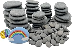 LIFETOP 142PCS Painting Rocks, DIY Rocks Flat & Smooth Kindness Rocks for Arts, Crafts, Decoration, Large/Medium/Small/Tiny Rocks for Painting,Hand Picked for Painting Rocks