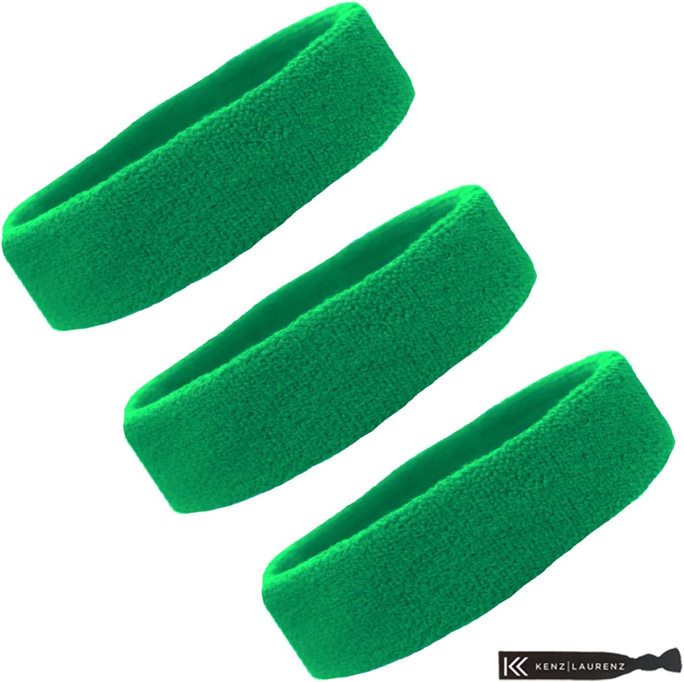 Kenz Laurenz Sweat Bands/Headbands for Women Men Elastic Headband Sports Sweatbands Athletic Stretchy Head Band Workout Running Basketball Moisture Wicking Terry Cloth Set Sweat Hair