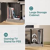 Bestier 145 CM LED TV Stand 55 60 65 Inch with Glass Shelves Cabinet view 2
