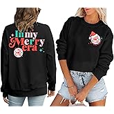 Women Spread Christmas Cheer Sweatshirt Christmas Elf Pullover Elf Hat Shirt Crewneck Embroidered Christmas Clothes