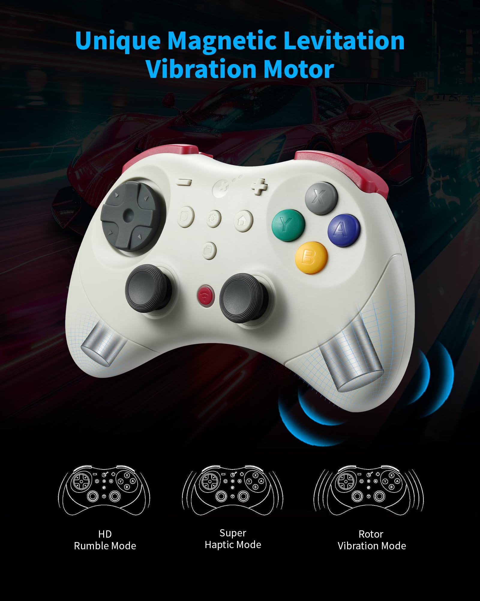 GuliKit Elves 2 Pro Wireless Controller für Switch/Switch 2/PC/Android/iOS, Bluetooth Controller mit Hall Effekt Joysticks, 1000Hz Abtastrate, Magnetischem Vibrator, Super Haptik, Rotary Rumble, Retro 4
