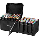 Hyrrt 120 Colors Art Markers Pens, Dual Tips Alcohol Markers Set with Base, Permanent Sketch Markers Set for Kids Adults Painting, Coloring, Illustrations,Sketching