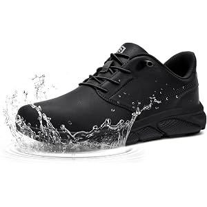 LARNMERN Waterproof Steel Toe Work Shoes Men Safety Slip On Leather Sneaker | Lightweight, Comfortable, Dress, No Laces, Non