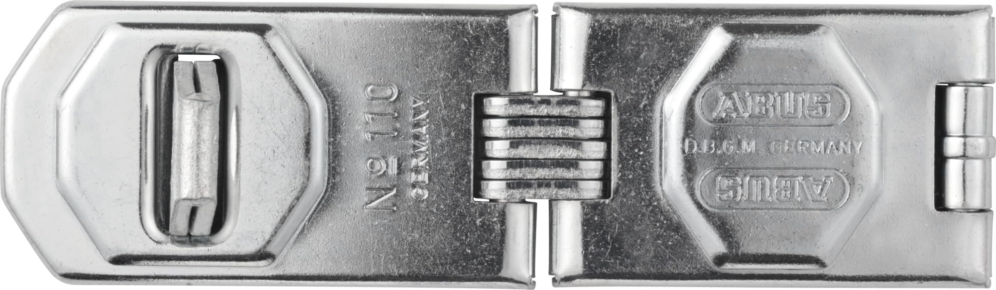 ABUS Hinged hasp and Staple 110/155 - Device for Padlocks - for Opening Doors and Corner Solutions - ABUS Security Level 8 - Silver