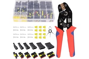 YSaekYeo Crimping Tool for Wire Connectors,709PCS Waterproof Automotive Wire Connectors 43 Kits-1/2/3/4/5/6 Pin Automotive Electrical Connectors-With Ratcheting Wire Crimper