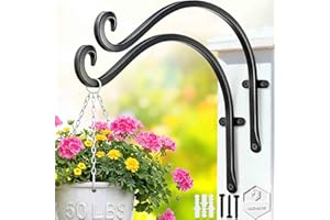 Qiang Ni- Bird Feeders Hanger 2 Pieces 12 Inch Outdoor Plant Hanging Bracket More Stable and Sturdy Hanging Plant Bracket 12I