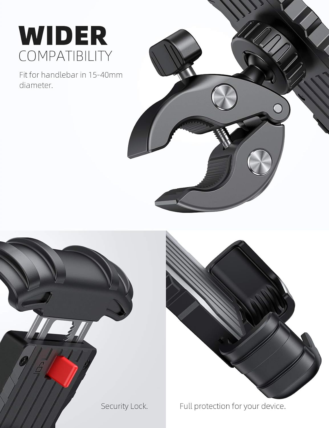 Lamicall Bike Phone Holder Mount - Motorcycle Handlebar Phone Clamp, Scooter Phone Clip for iPhone 12 Pro Max, Galaxy S9 and 4.7"- 6.8" Cellphone: Automotive