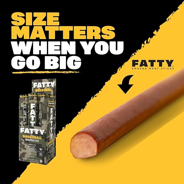 FATTY MEAT STICKS, GRASS-FED BEEF, HIGH PROTEIN SNACK, CAMPING, SPORTS, ROAD TRIP, LOW CARB, GLUTEN FREE, MSG FREE, NITRATE FREE, ORIGINAL FLAVOR, 2 OZ.